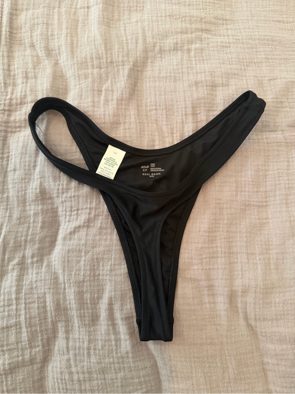 aerie Black High-Cut Bikini Bottom - Picture 2 of 2